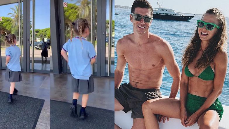Anna i Robert Lewandowscy i córka Klara