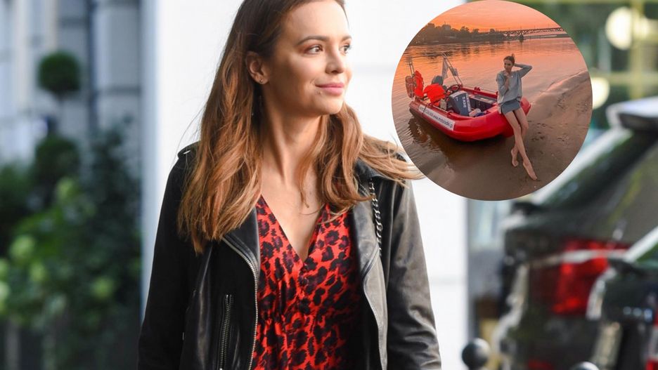 Anna Wendzikowska na motorówce 