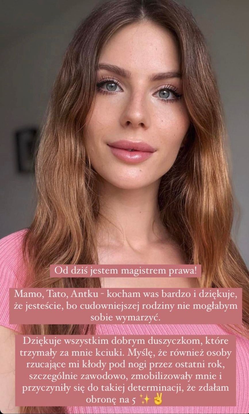 Ukochana Antka Królikowskiego została magistrem prawa