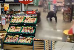 Stany Zjednoczone. Panika w markecie. Niedźwiedź wpadł między półki!
