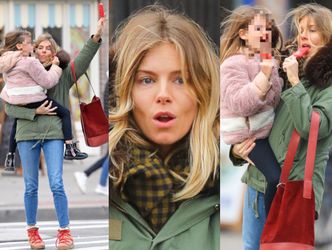 Zalatana Sienna Miller zatrzymuje taksówkę lodem