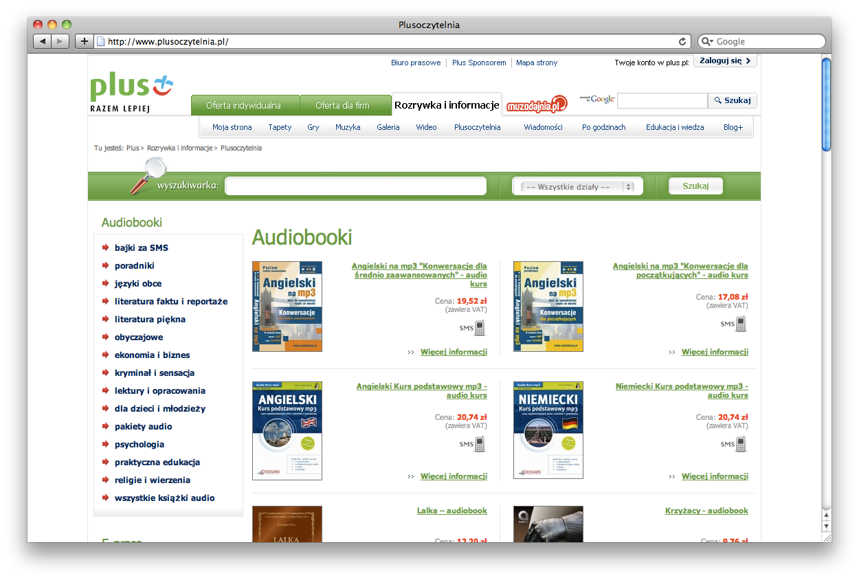 Plusoczytelnia.pl - e-booki, audiobooki oraz e-prasa 2