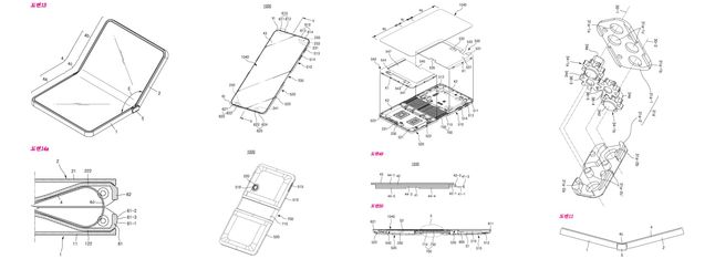 Patenty, które mają obrazować budowę składanych/zginanych telefonów Samsunga