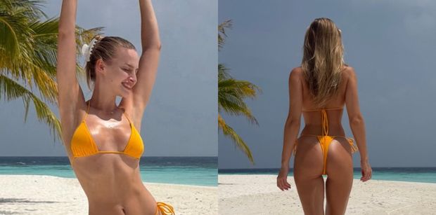 Karolina Pisarek wraca wspomnieniami do rajskich wakacji i prezentuje się w pomarańczowym bikini (ZDJĘCIA)