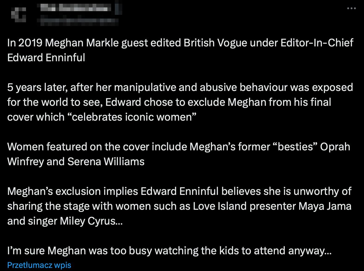 "Meghan Markle overlooked by British "Vogue"