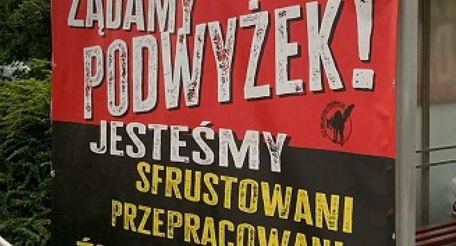 „Żądamy podwyżek” - protest związkowców przed siedzibą Bauera