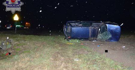 Wisznice: Zjechał z drogi i dachował. 61-letni kierowca zginął na miejscu