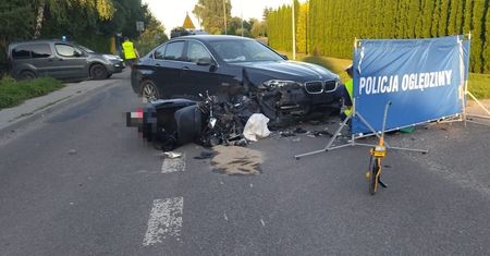 Tragiczny wypadek pod Lublinem. BMW wymusił pierwszeństwo. Motocyklista zmarł na miejscu
