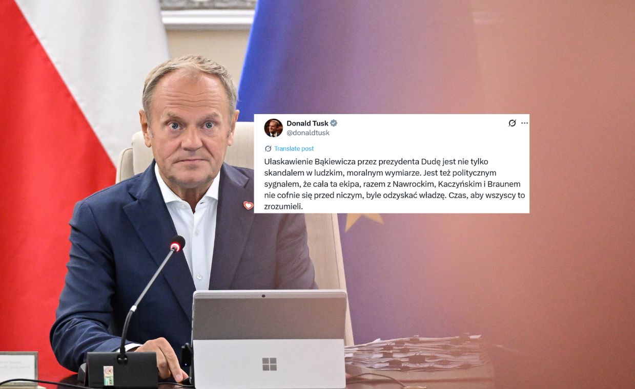 Duda ułaskawił Bąkiewicza. Tusk zareagował w ostrych słowach
