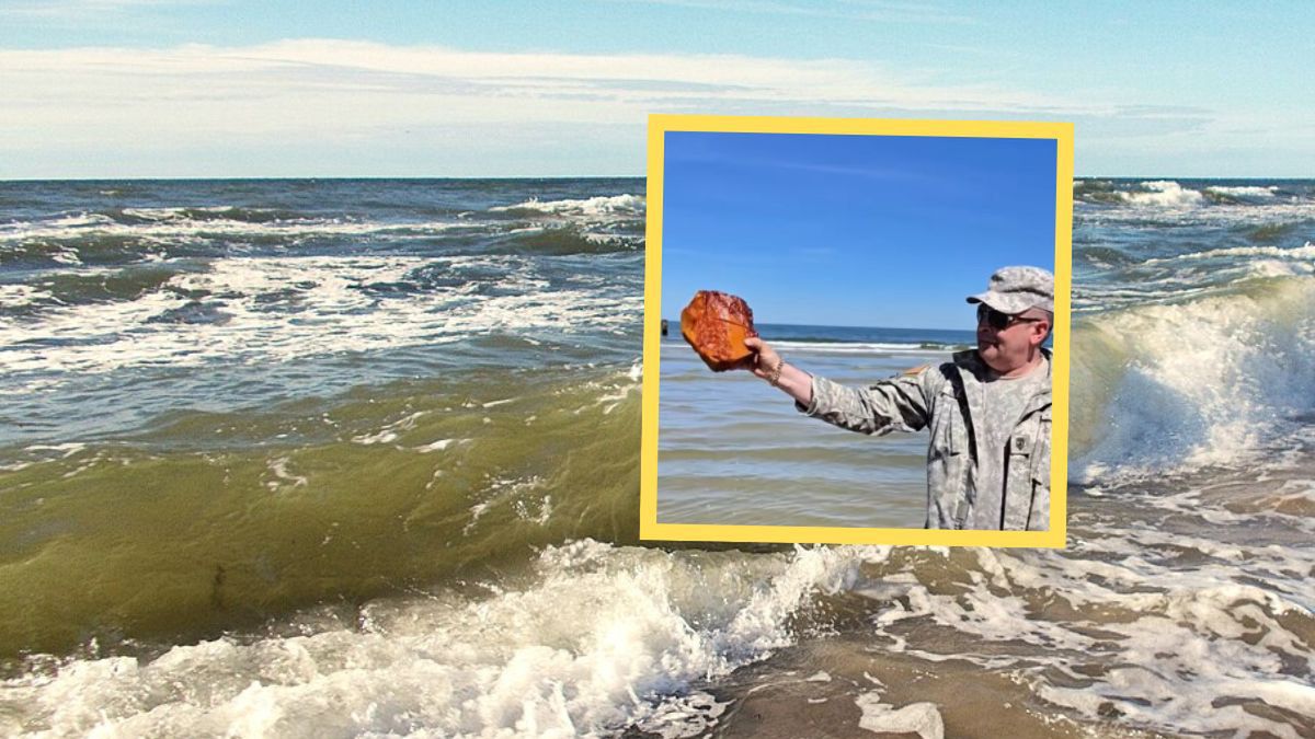 Nad Bałtykiem znaleziono bursztyn ważący ponad 2 kg