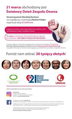 Kreśląc prostą linię na dłoni, pomagasz osobom z zespołem Downa