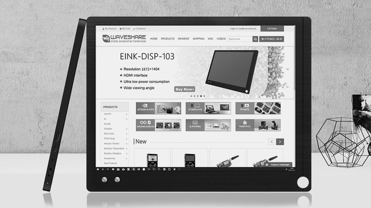 Monitor na HDMI z e-papierem Waveshare EINK-DISP-103. Praca z komputerem jak czytanie książki 1