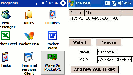 Wake on LAN z telefonu (Windows Mobile) 1