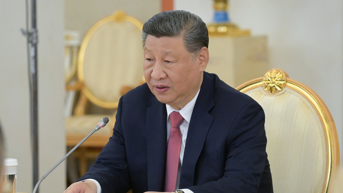 MOSCOW, RUSSIA - MAY 08: (----EDITORIAL USE ONLY - MANDATORY CREDIT - 'ALEXEY NIKOLSKIY / HOST PHOTO-RIA NOVOSTI / POOL' - NO MARKETING NO ADVERTISING CAMPAIGNS - DISTRIBUTED AS A SERVICE TO CLIENTS----) President of China Xi Jinping is seen during a meeting with President of Russia Vladimir Putin (not seen) in Moscow, Russia on May 8, 2025. (Photo by Alexey Nikolskiy / RIA Novosti/Anadolu via Getty Images)