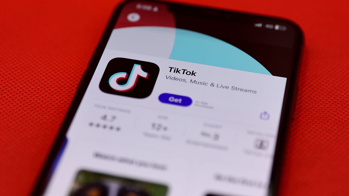 The TikTok application on the Apple Inc. App Store arranged on a smartphone in Sydney, Australia, on Thursday, Nov. 28, 2024. Australia's plan to ban social media for children under the age of 16 is expected to pass parliament Thursday. Photographer: Brendon Thorne/Bloomberg via Getty Images