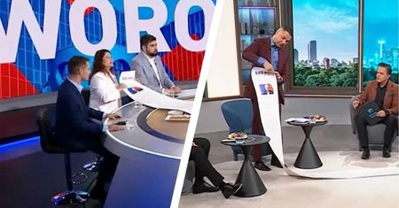 Politycy PiS przyszli z rulonami. "101 afer KO"