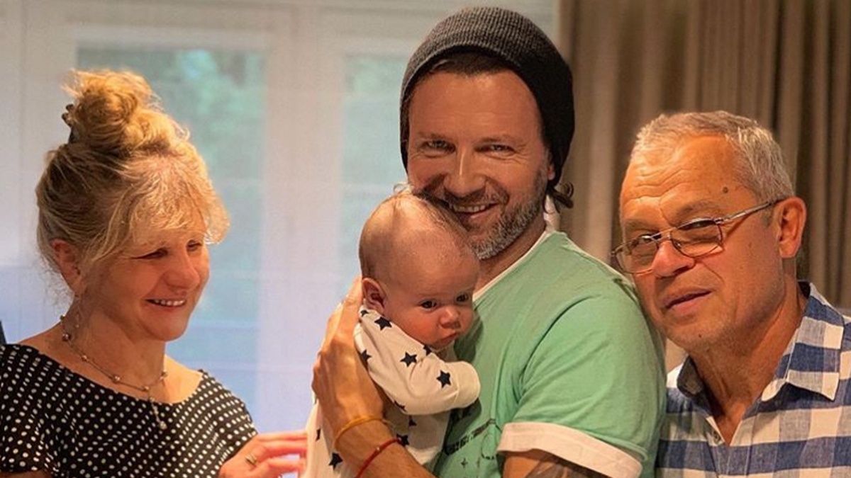 Henio Majdan z dziadkami