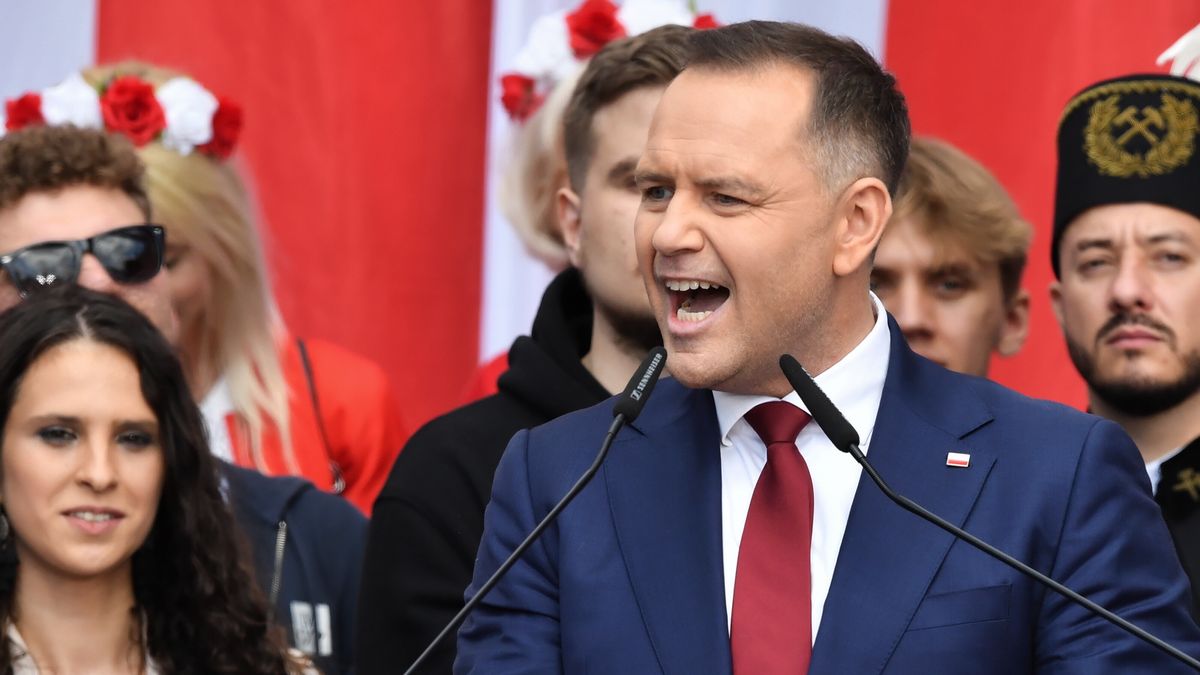 Karol Nawrocki
Warszawa, 25.05.2025. Wybory prezydenta RP - kampania przed II tur�. "Wielki Marsz za Polsk�", 25 bm. zwolennik�w kandydata Komitetu Obywatelskiego w wyborach prezydenckich, popieranego przez PiS prezesa IPN Karola Nawrockiego w II turze wybor�w na fotel prezydenta RP. Jego trasa wiedzie z ronda gen. de Gaulla na plac Zamkowy. Uczestniczy Karol Nawrocki (C). (amb) PAP/Piotr Nowak
Piotr Nowak
kampania, marsz, Wielki Marsz za Polsk�, wybory prezydenckie