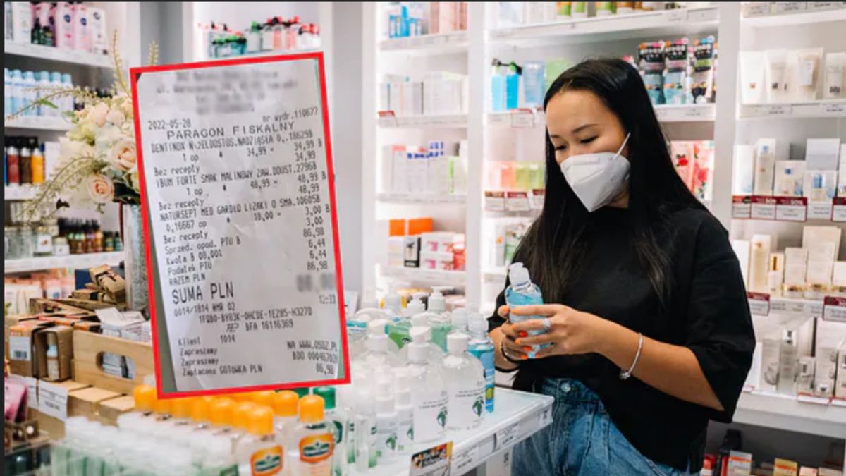 Paragon z apteki w Łomiankach