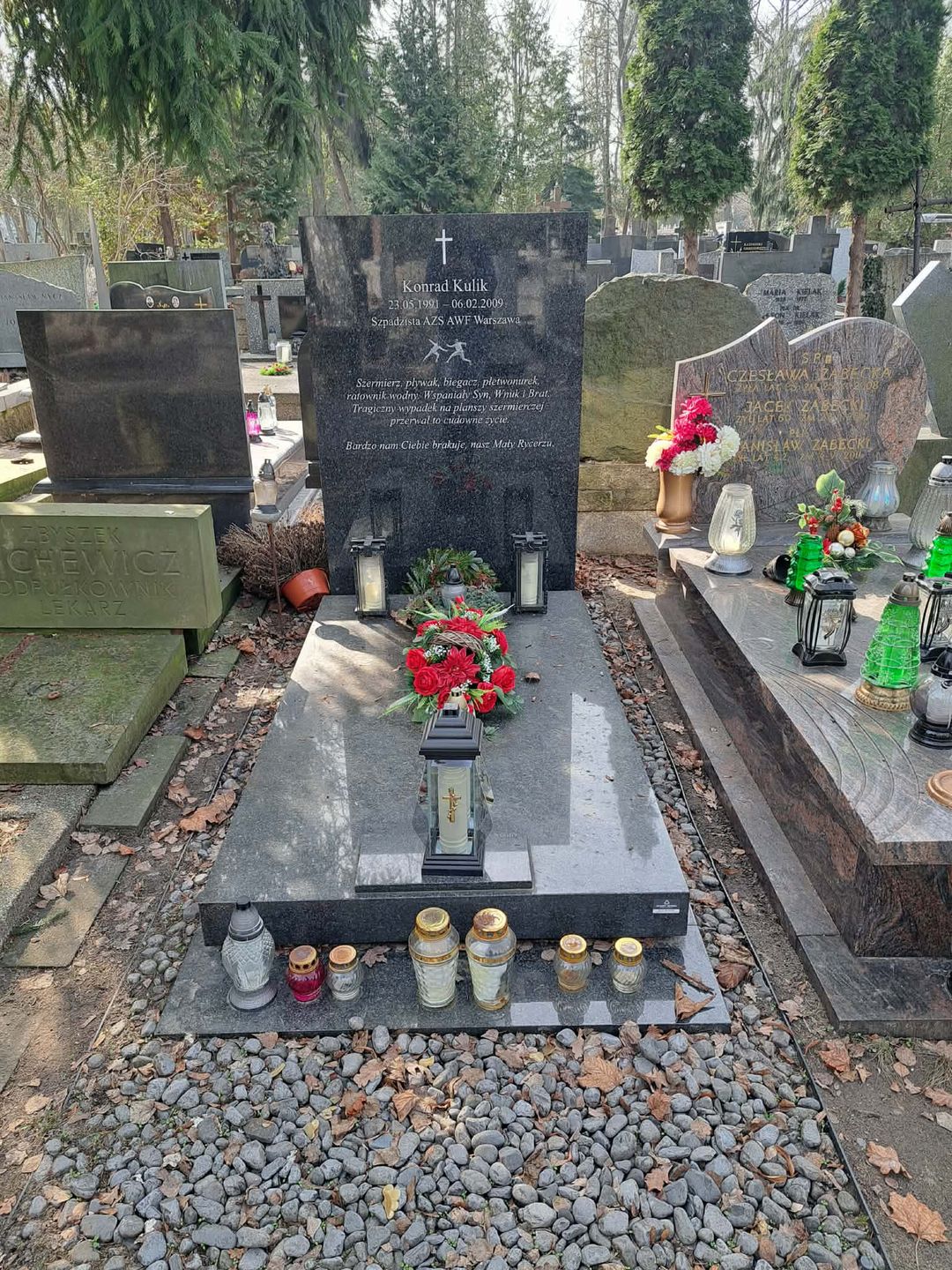 Grób szermierza Konrada Kulika na Powązkach Wojskowych