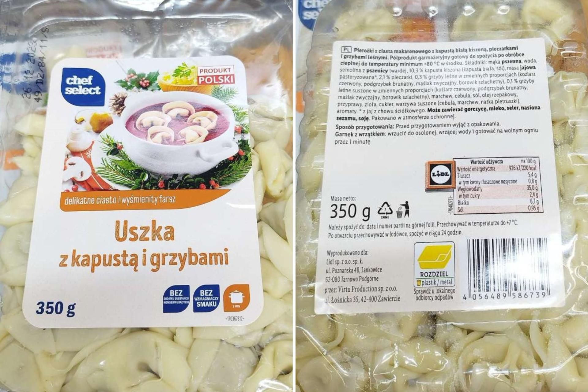 Chef Select &quot;Uszka z kapustą i grzybami&quot;