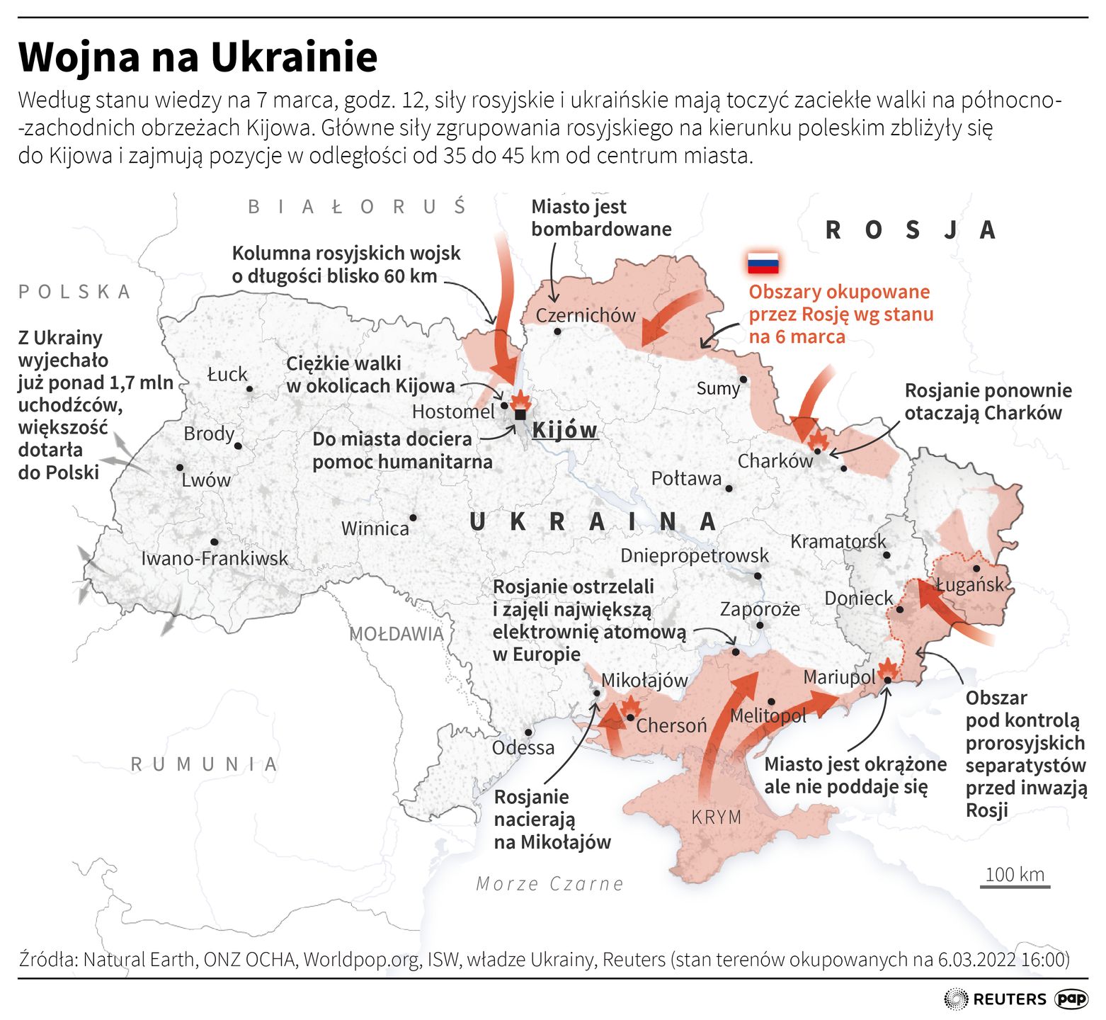 Wojna w Ukrainie. Stan na 7 marca 2022 r.