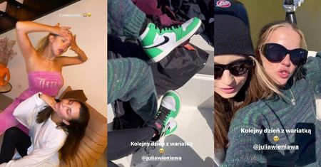 Weekend Julii Wieniawy i Jessiki Mercedes: upojny wieczór, rejs motorówką po Wiśle z drugimi połówkami i... takie same buty (ZDJĘCIA)