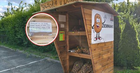 Stoi tuż przy drodze. Nikt nie pilnuje. Rolnicy zawiesili kartkę