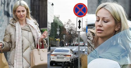 Uzbrojona w torbę za 13 tysięcy złotych Magdalena Ogórek parkuje na zakazie swoim BMW za ćwierć miliona (ZDJĘCIA)
