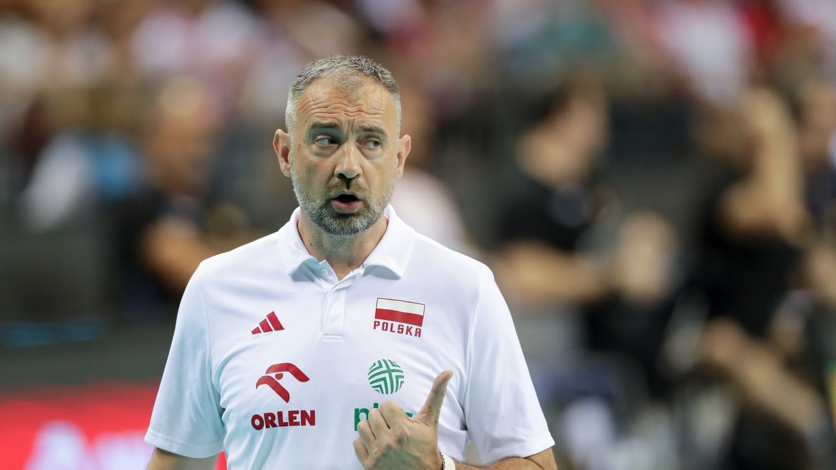 KRAKOW, POLAND - 2024/07/13: Coach Nikola Grbic of Poland seen during the Hubert Wagner Memorial 2024 volleyball match between Poland and Germany at Tauron Arena. Final score; Poland 3:2 (20:25, 22:25, 25:19, 25:21, 15:12) Germany. (Photo by Grzegorz Wajda/SOPA Images/LightRocket via Getty Images)