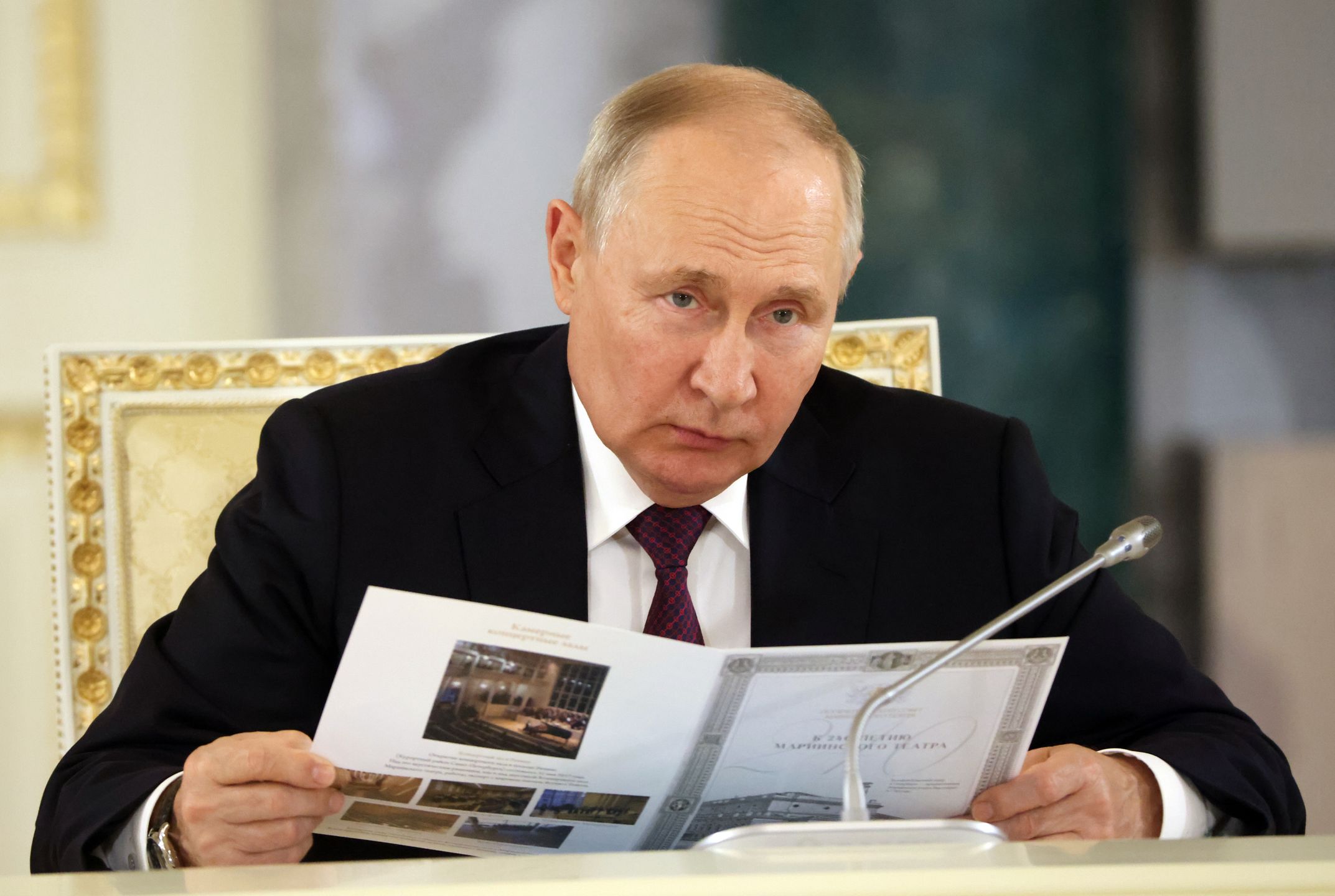 SAINT PETERSBURG, RUSSIA - SEPTEMBER 20 (RUSSIA OUT): Russian President Vladimir Putin attends a meeting of the Board of Trustees for the Mariinsky Theatre on September 20, 2023, in Saint Petersburg, Russia. President Putin is on a one-day trip to Saint Petersburg. (Photo by Contributor/Getty Images)