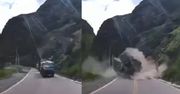 Przerażające wideo. Gigantyczne głazy spadły prosto na drogę