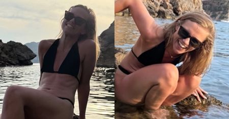 Tymczasem u Agnieszki Kaczorowskiej: wybyła na Ibizę i "uchachana" siedzi na kamieniu