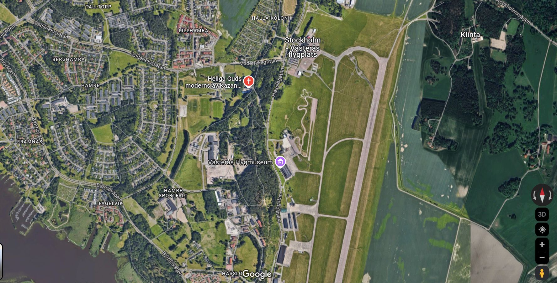 Cerkiew została wzniesiona tuż obok lotniska Sztokholm-Vasteras