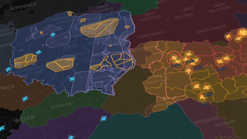 Mapa w aplikacji Strażnik