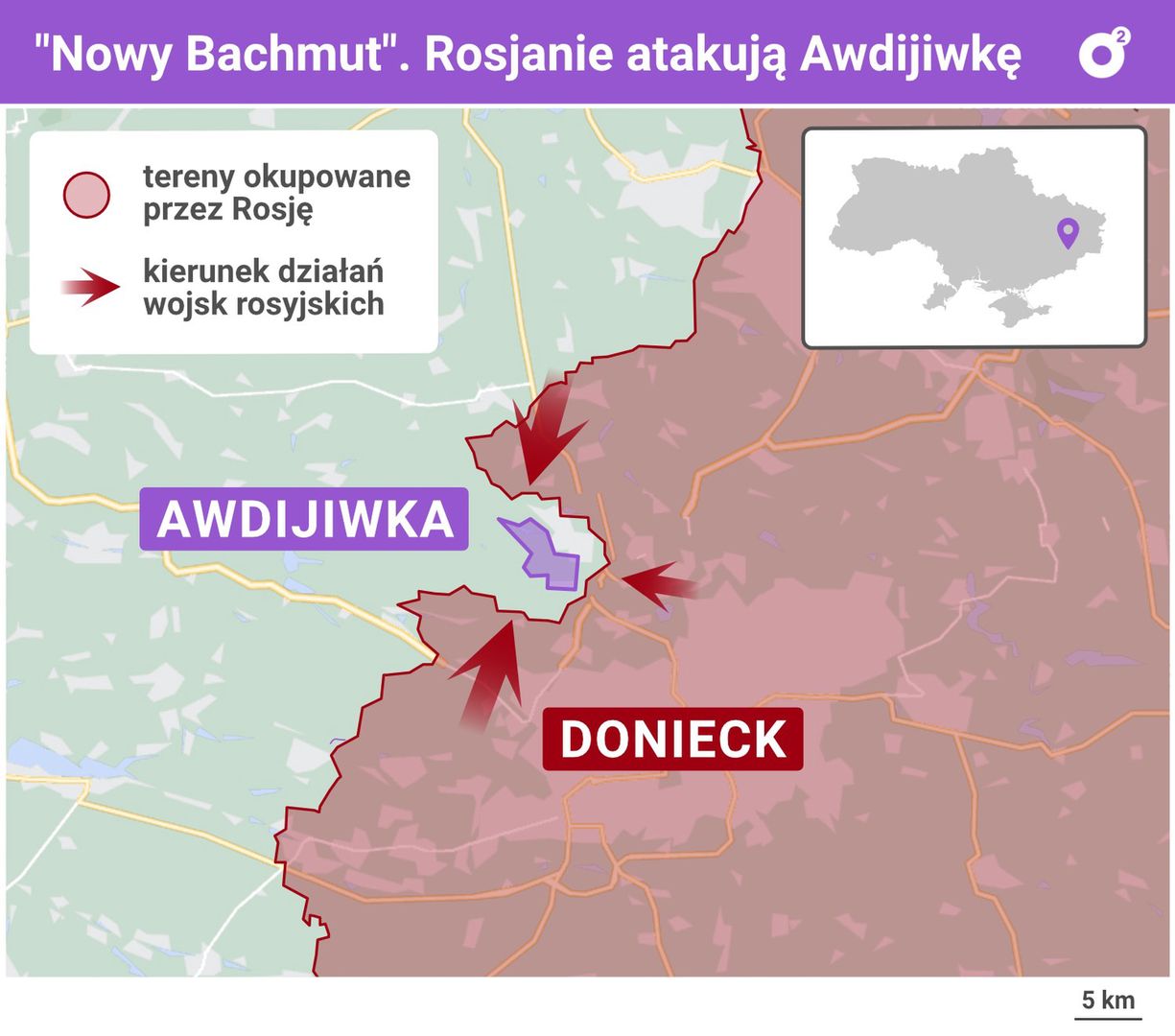 Schemat sytuacji pod Awdijiwką