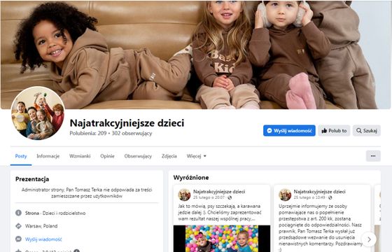 Kontrowersyjny profil "Najatrakcyjniejsze dzieci" na Facebooku. Internauci oburzeni