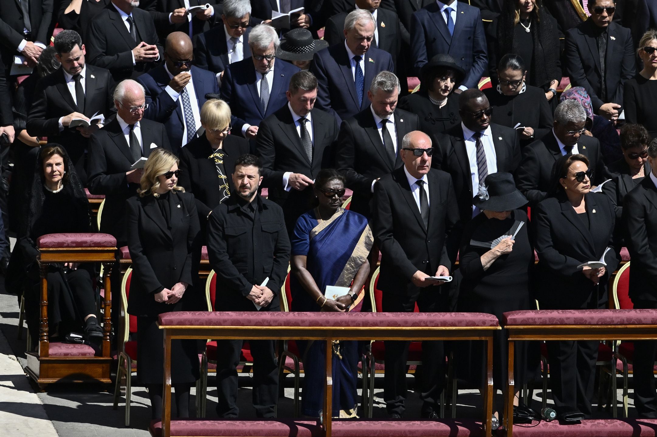 Wołodymyr Zełenski z żoną na pogrzebie papieża Franciszka