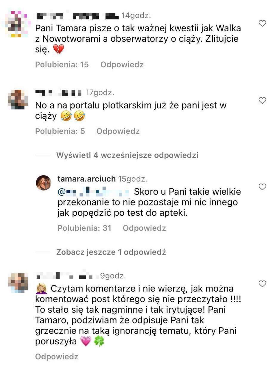 Tamara Arciuch reaguje na plotki, że jest w ciąży