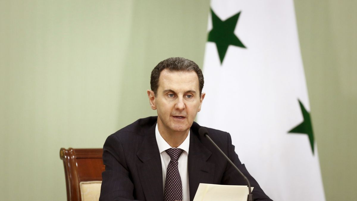 Syria And Iran Sign Strategic Cooperation Accord
DAMASCUS, SYRIA - MAY 03: Syria's President Bashar al-Assad, seen during the Signing of the comprehensive program of strategic and long-term cooperation between Iran and Syria, On May 03, 2023 In Damascus, Syria. (Photo by Borna News/Matin Ghasemi/Aksonline ATPImages/Getty Images)
ATPImages
