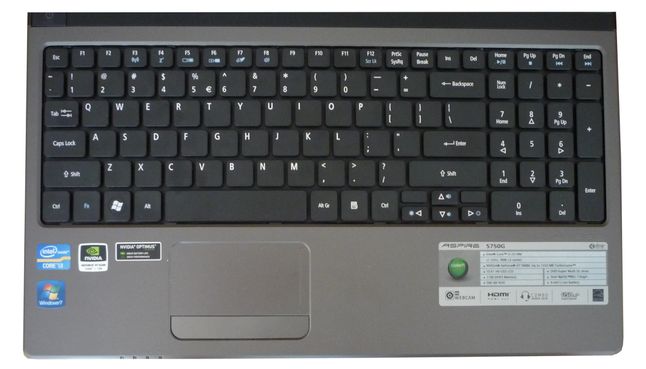 Acer Aspire 5750G - klawiatura i touchpad