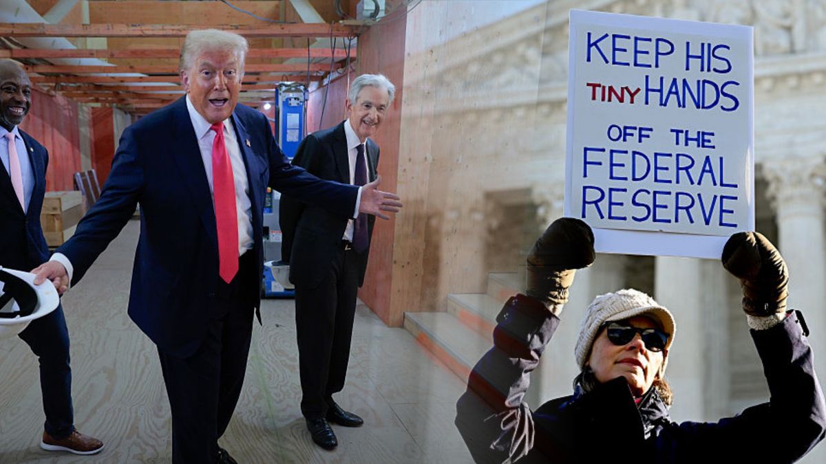 Donald Trump i Jerome Powell (z lewej)