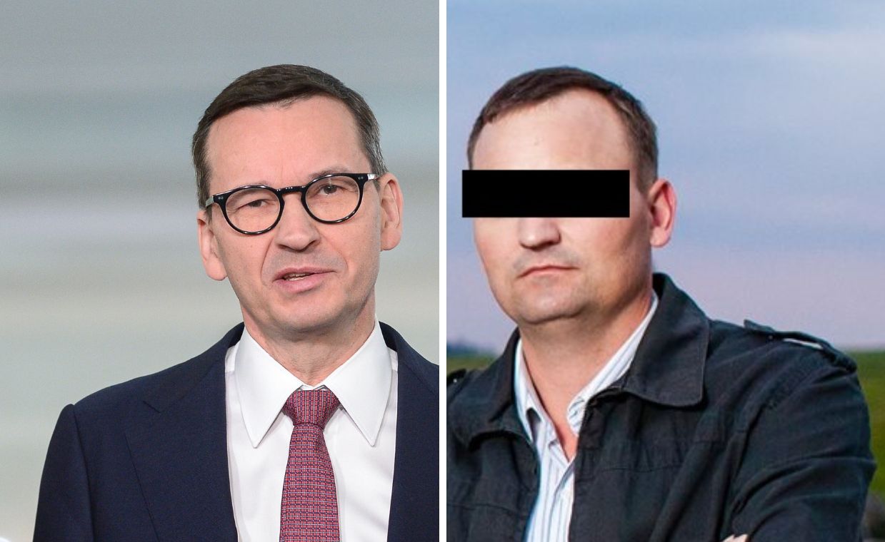 Były premier Mateusz Morawiecki i wójt gminy Grunwald Adam Sz.