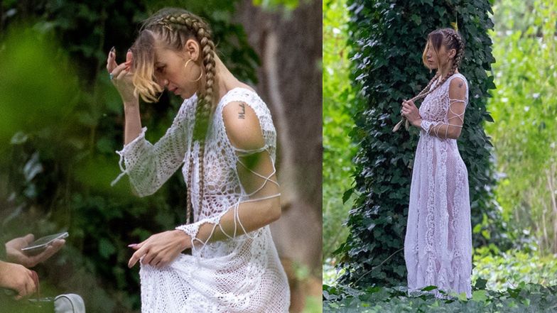 Marianna Schreiber pozuje w Łazienkach Królewskich 