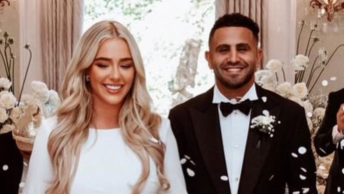 Riyad Mahrez w czasie drugiego ślubu z Taylor Ward
