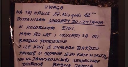Poruszenie we Wrocławiu. Szukają okularów babci Jadzi