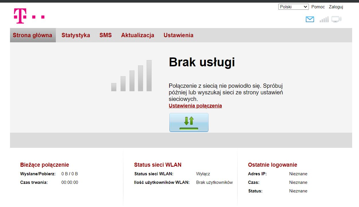 Awaria T-Mobile - brak usługi