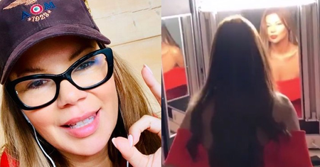 Sensualna Edyta Górniak WIJE SIĘ przed lustrem w eleganckiej sukni