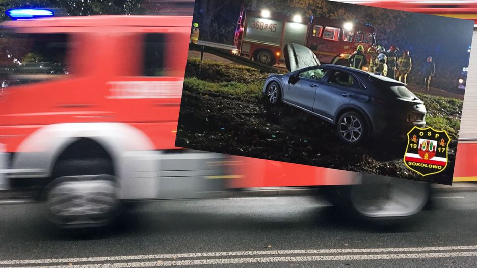 Po wypadku stwierdzono, że ks. Paweł Ś. miał 2,6 promila alkoholu we krwi (Fot.Damian Klamka/East News/OSP Sokołowo) 